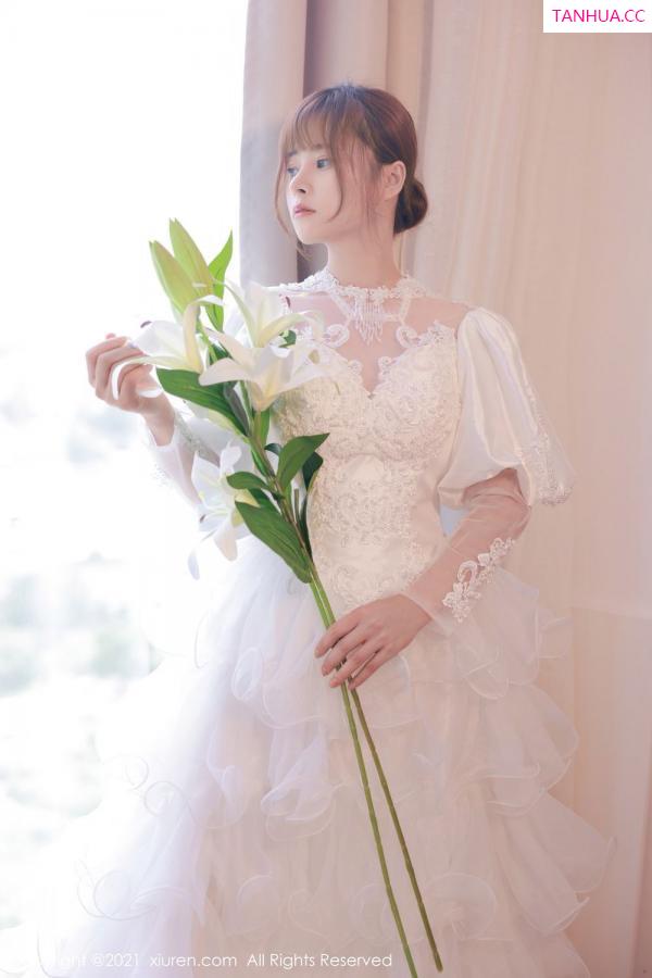 奈沐子  欧派模特奈沐子 唯美动人白色婚纱第2张图片